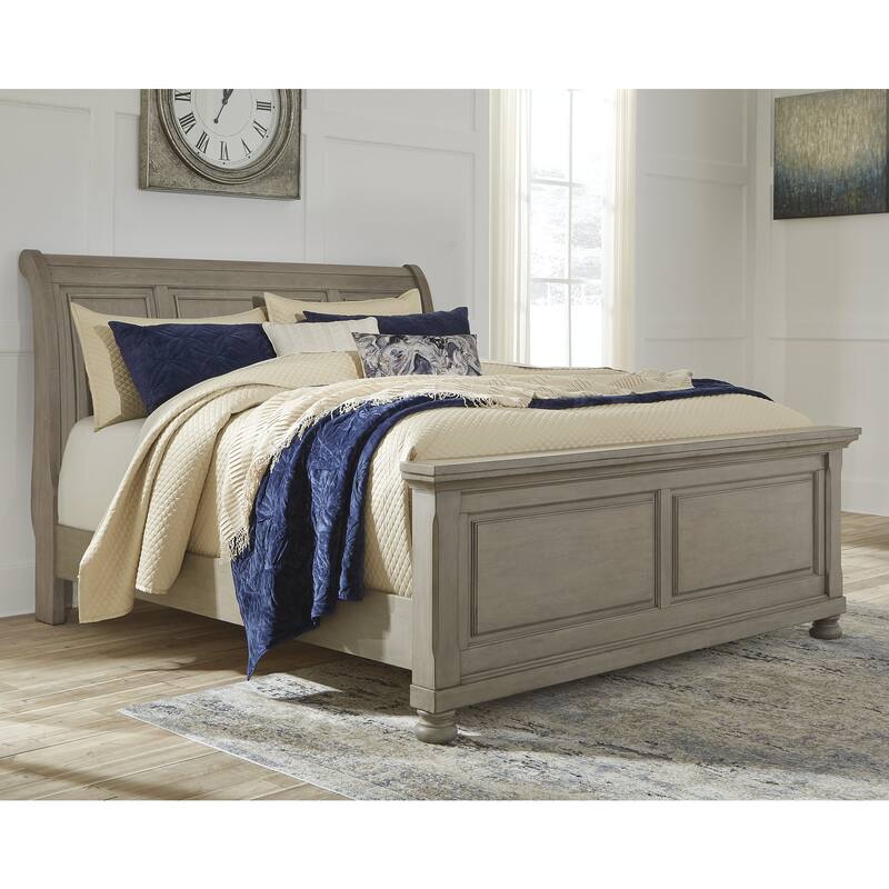 Signature Design by Ashley Lettner Light Gray Sleigh Bed - King