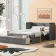 preview thumbnail 1 of 18, Queen Size Murphy Bed with USB Port and a Large Drawer, Folding Bed, Gray Gray - Queen