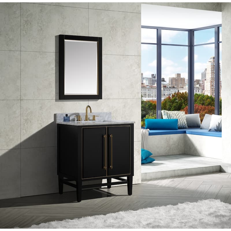 Avanity Mason 32" x 24" Framed Bathroom Mirror with Gold Trim