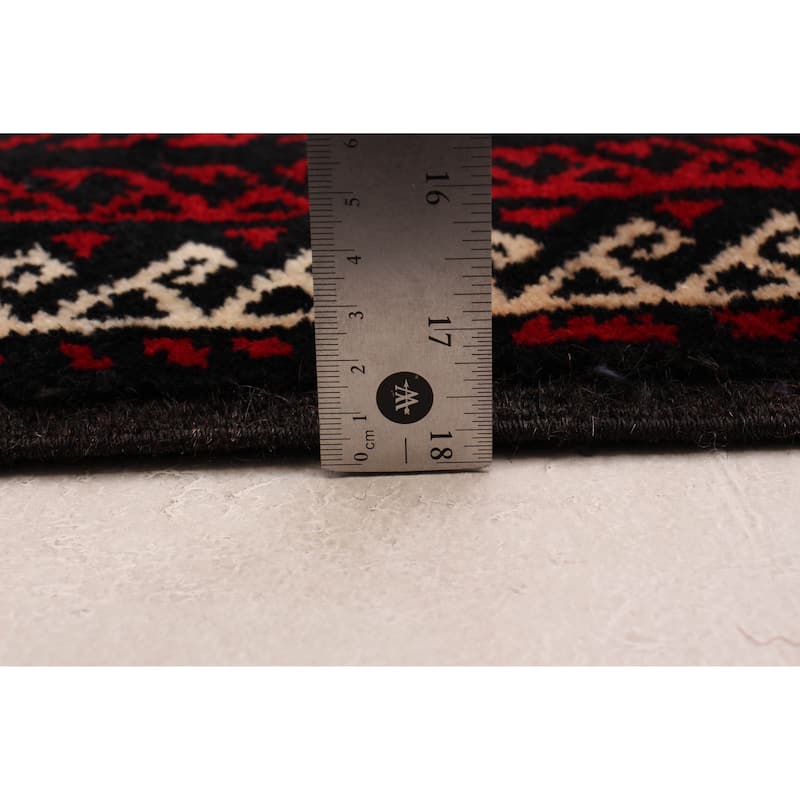 ECARPETGALLERY Hand-knotted Royal Baluch Black, Red Wool Rug - 3'5 x 6'3