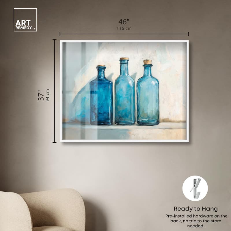 Three Blue Bottles Shadowbox by Art Remedy