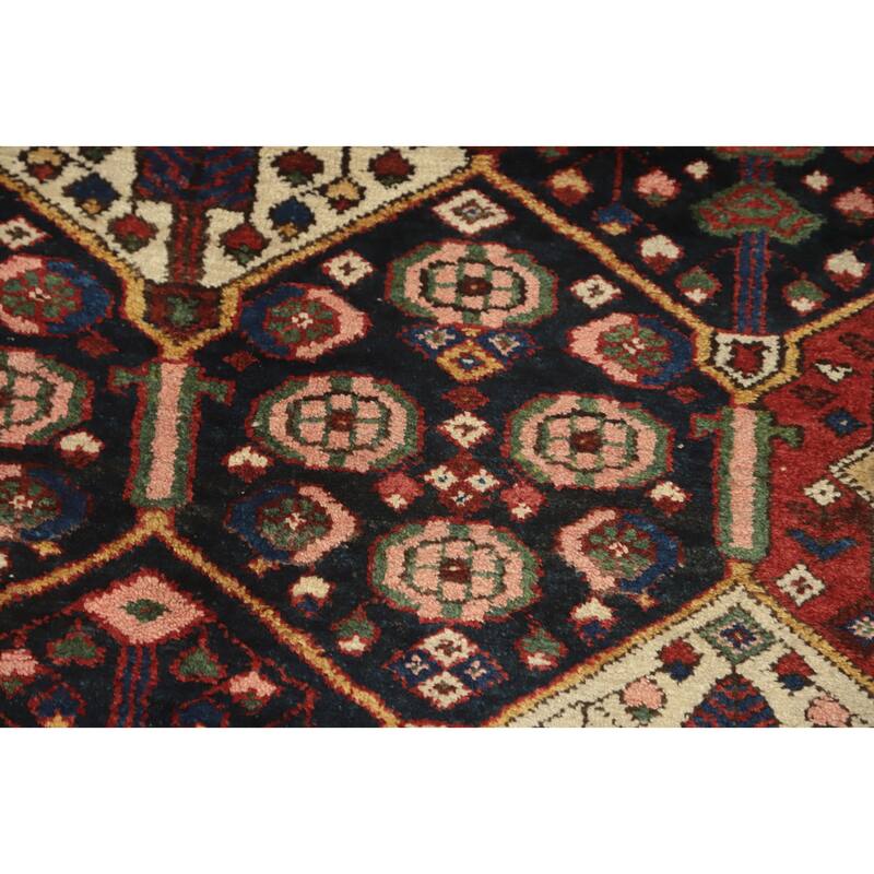 Hand Knotted Oriental 100% Wool Carpet Traditional Geometric Multi-Colored Bakhtiari Area Rug - 7' 10'' X 4' 4''