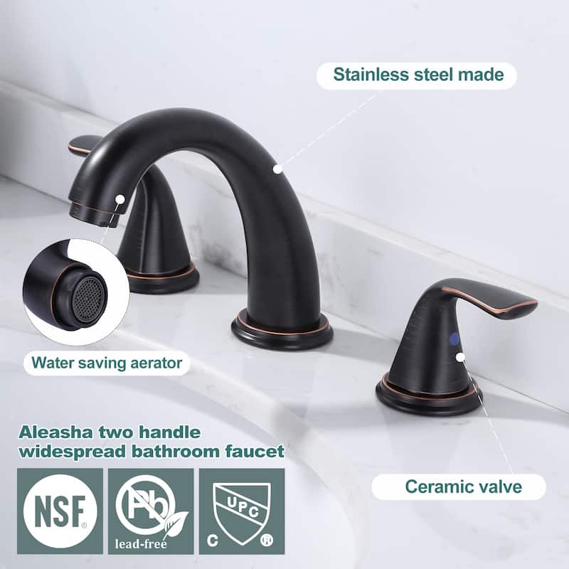 WOWOW Widespread Double Handle Bathroom Faucet