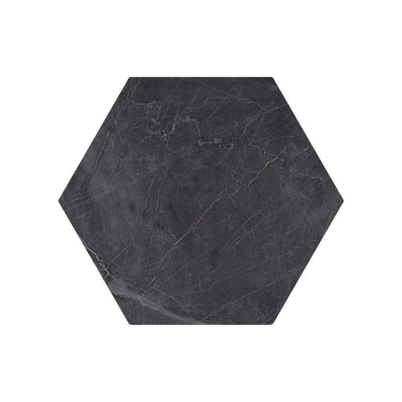 Oscuro 8x9 Black/ Gold Matte Hexagon Marble Look Porcelain Tile - Floor & Wall