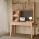 preview thumbnail 1 of 8, Kids Study Desk with Hutch,Student Writing Desk Workstation, Natural,Ash Wood Desk Only