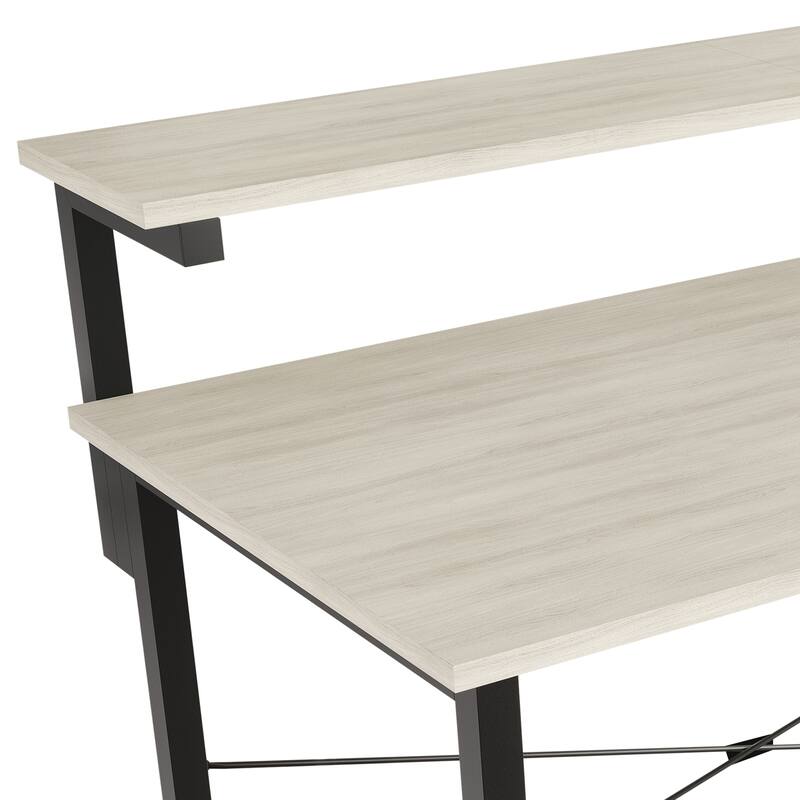 CraftPorch Minimalist 39-Inch Metal Computer Desk With Shelf