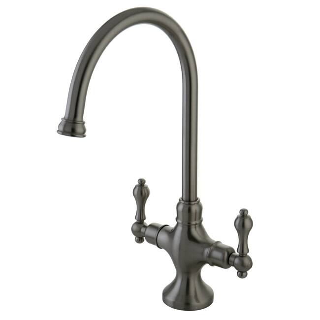 Kingston Brass Vintage Gooseneck Kitchen Faucet with Metal Lever