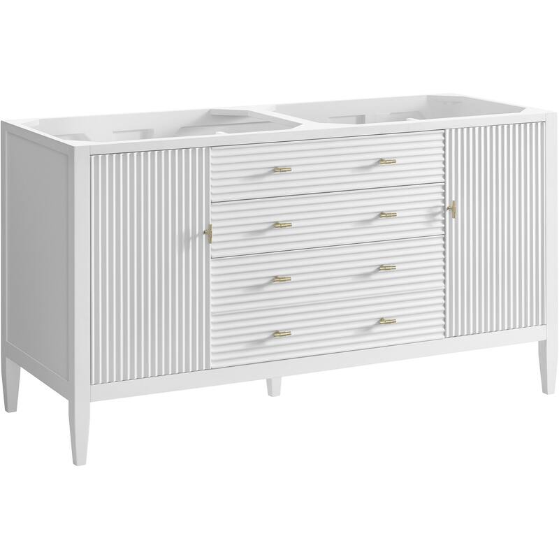 James Martin Vanities 485-V60D-M Myrrin 60" Free Standing Double Basin - Bright White