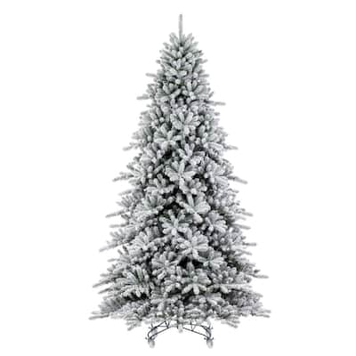 Vickerman 9' x 64" Flocked Bavarian Pine Artificial Unlit Christmas Tree.