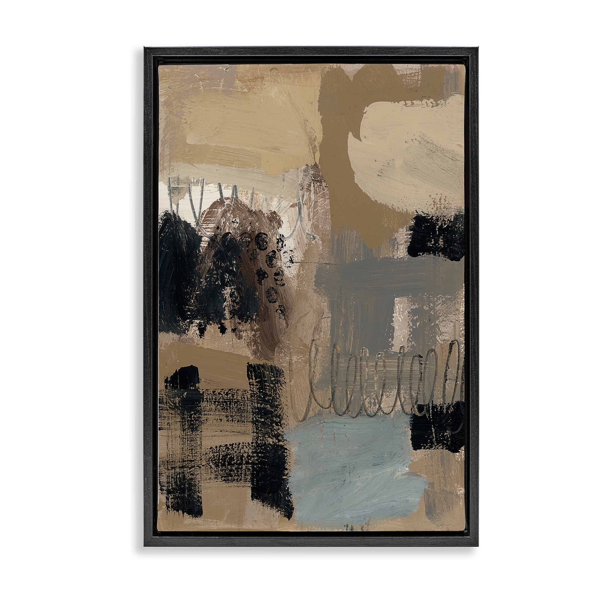 Stupell Still Making Time Abstraction Framed Floater Canvas Wall Art Design By Brent Baker