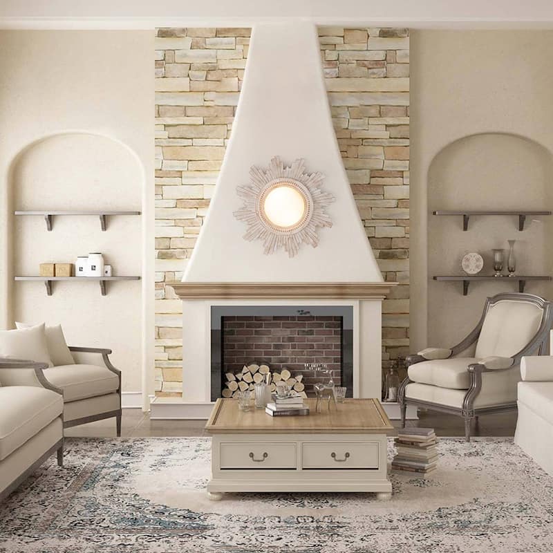 Antique Art Deco Wood Style Sunburst Flush Mount Light Wall Decor