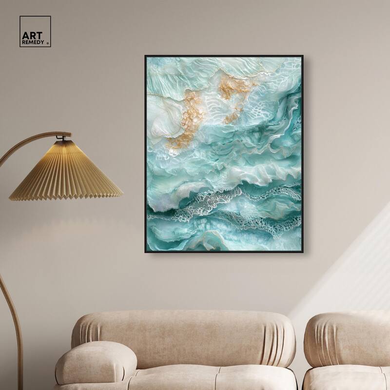 Teal Tiered Turbulence Canvas by Art Remedy