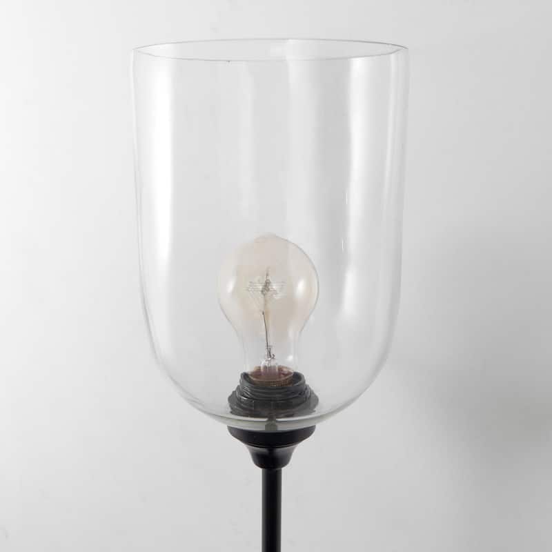 Clyde Matte Black Metal With Round Glass Shade Wall Sconce - 35" Height