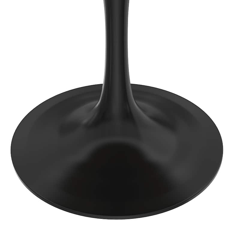 LeisureMod Verve 36" Round Dining Table with MDF Wood TableTop and Black Steel Base for Kitchen & Dining Room