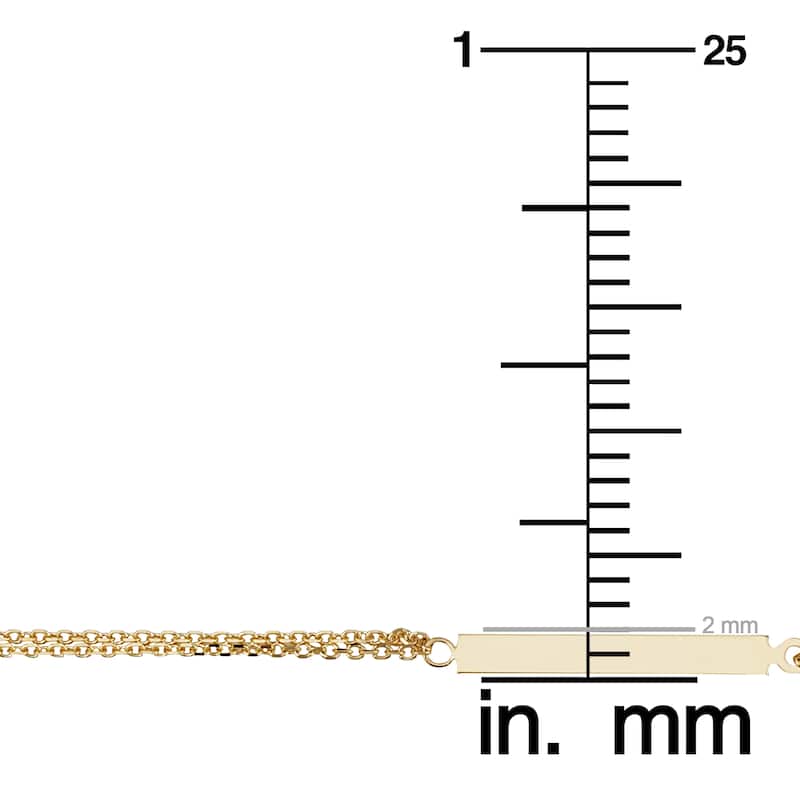 14k Yellow Gold Bar Adjustable Length Layer Necklace (adjusts to 17 or 18 inches)