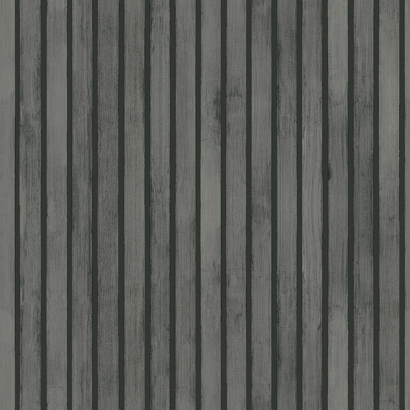 Wood Slats Charcoal Grey Wallpaper