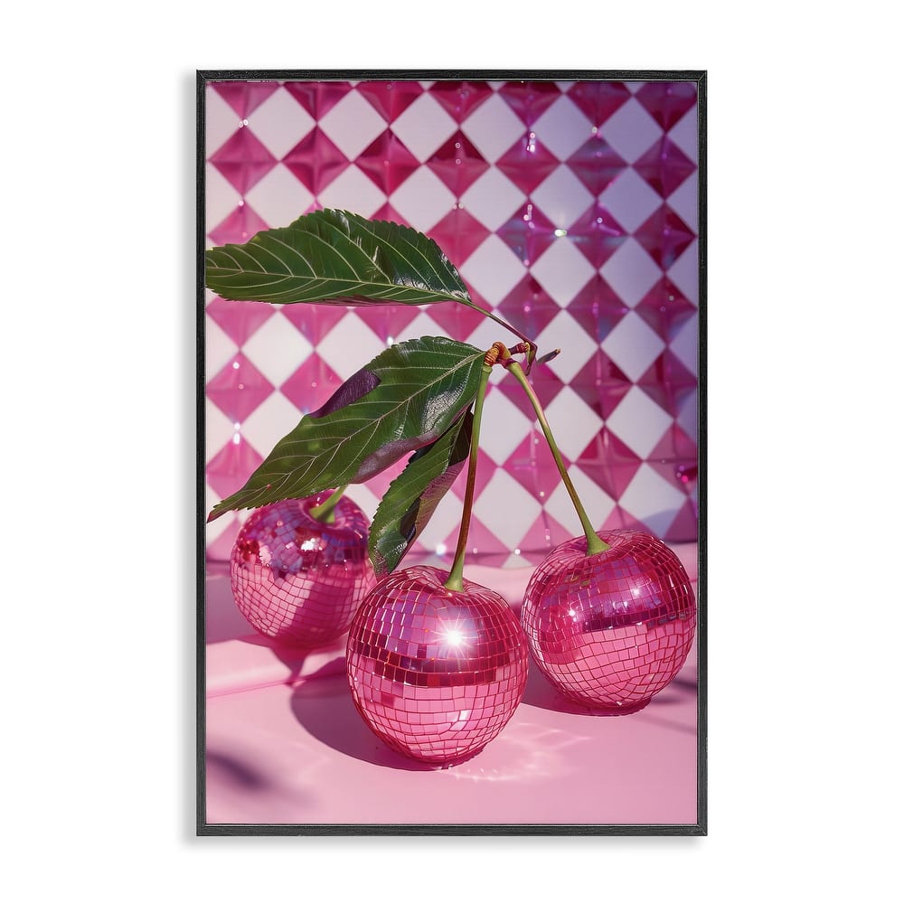 Stupell Groovy Cherry Disco Balls Framed Giclee Art Design By LSR Design Studio