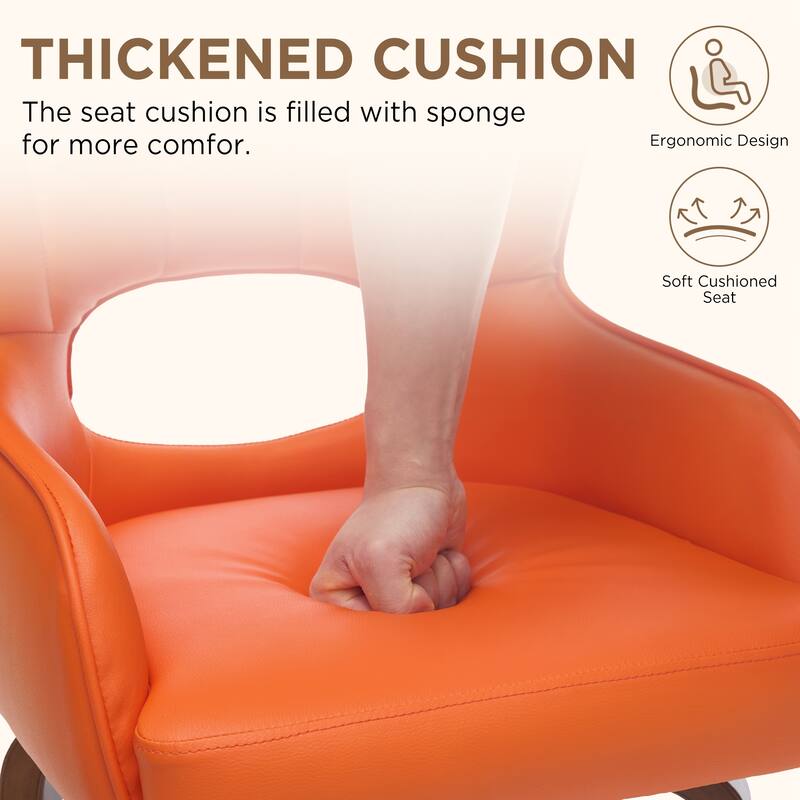 Bentwood Swivel Dining Chairs Set of 2/4/6, Faux Leather Upholstered Chairs Kitchen Chairs