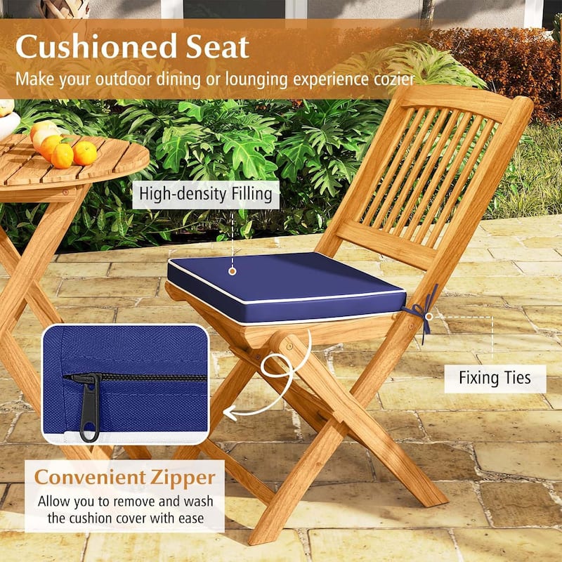 2/4PCS Patio Folding Chairs Portable Acacia Wood Dining Chair