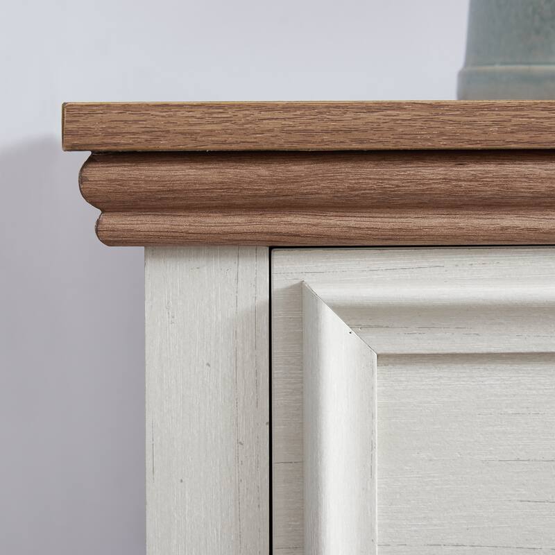 Beige Modern 7-Drawer Dresser, Spacious Clothes Storage Cabinet