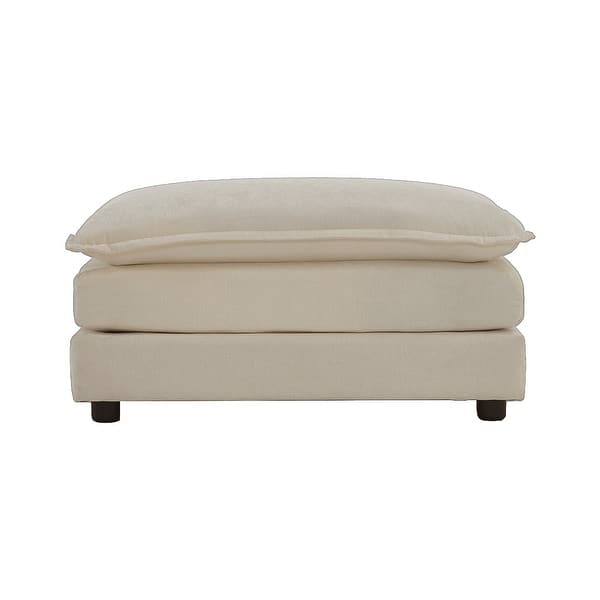 slide 2 of 9, GDFStudio - Nesta Chenille Ottoman with Solid Wood Legs Beige