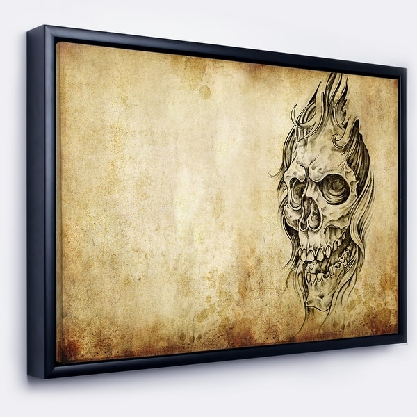 Shop Designart Death Tattoo Art Abstract Portrait Framed Canvas