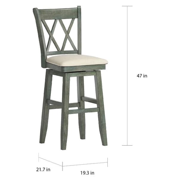 Eleanor Double X Back Wood Swivel Bar Stool by iNSPIRE Q Classic Bed