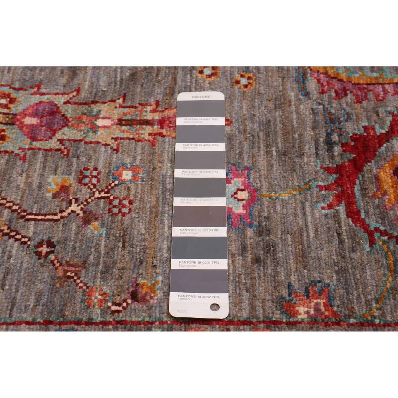 ECARPETGALLERY Hand-knotted Modern Ersari Grey Wool Rug - 4'11 x 6'9