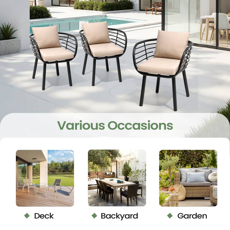 9-PC Outdoor Patio Aluminum Dining Set Table With Dining Chairs Sunbrella Seat&Back Cushions