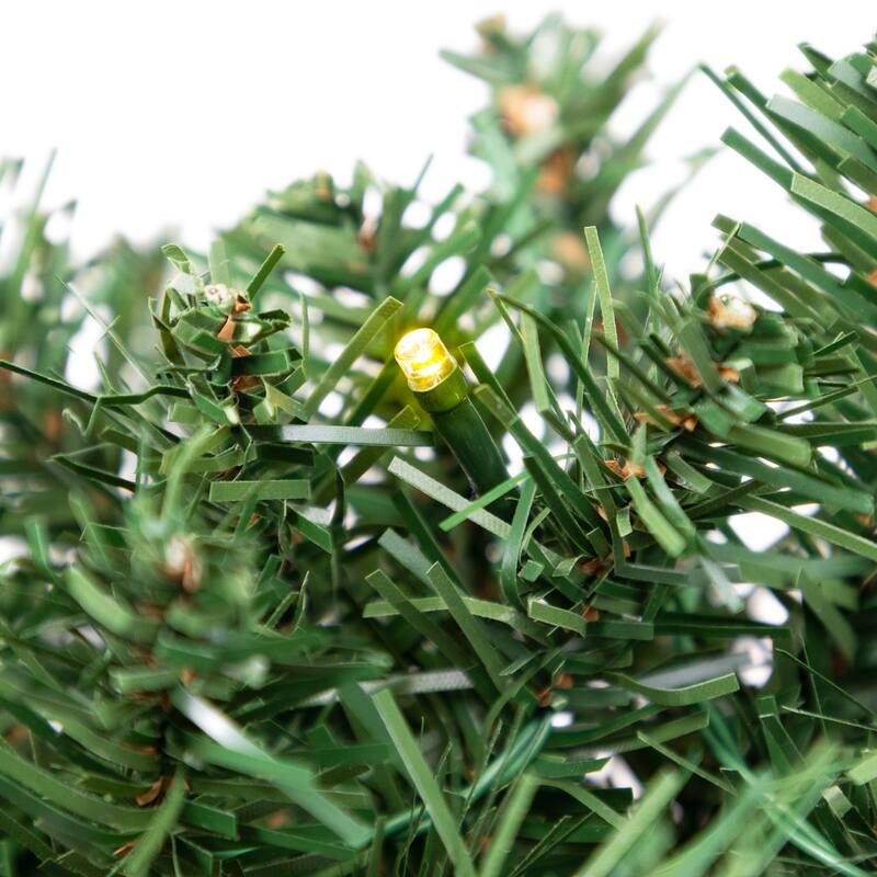 Pre-Lit Battery Operated Pine Artificial Christmas Wreath - 18" - LED Warm White