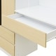 preview thumbnail 9 of 10, 3-Door Wooden Storage Desk Wardrobe for Bedroom with Shelves and 3 Drawers