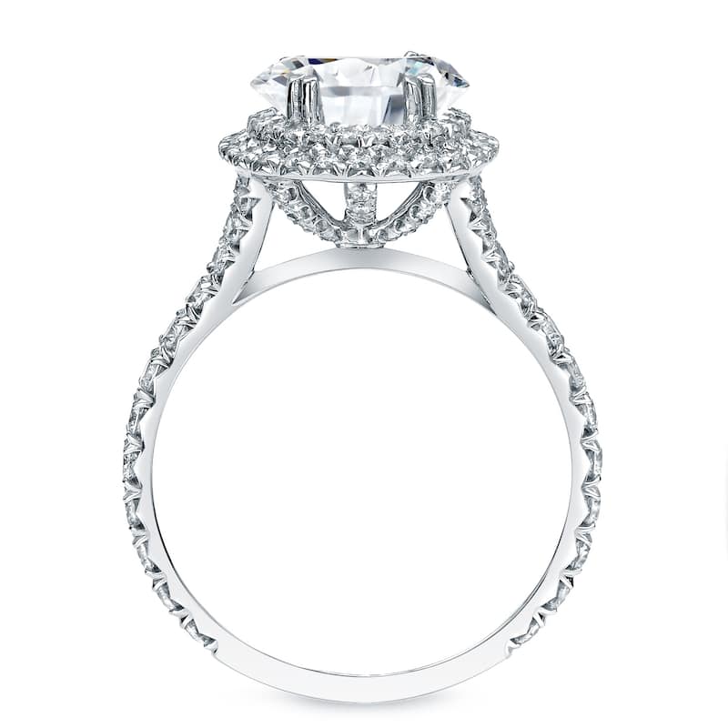 Auriya 2 1/3ctw Round Double Halo Diamond Engagement Ring Set 14k Gold
