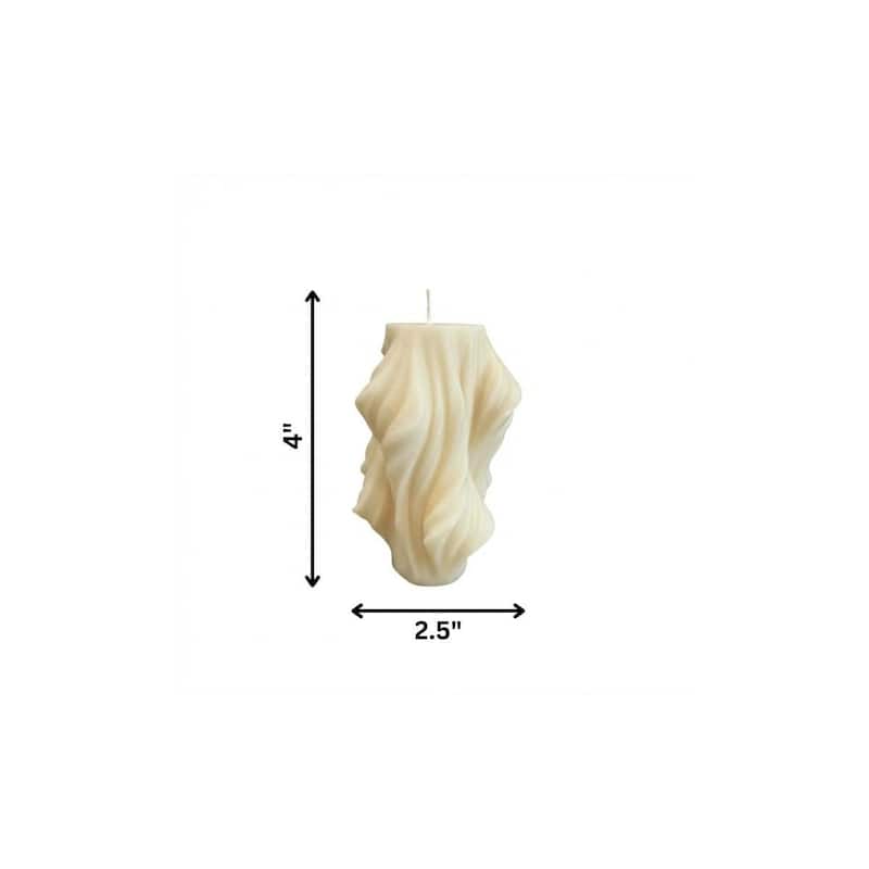 4" White Himalayan Bamboo Scented Dimensional Twist Candle