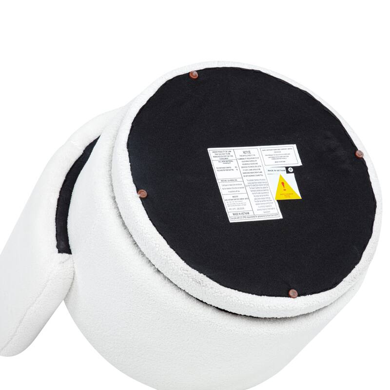 Boucle Swivel Chair with 360° Rotating Storage Accent Chair for Living Room/Bedroom