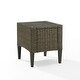 preview thumbnail 4 of 7, Rockport Outdoor Wicker Side Table - 20"x20"x22.25"