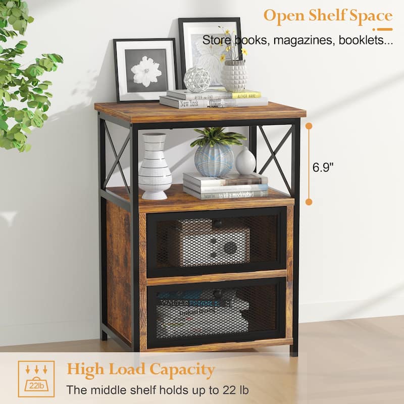 Taomika 3-Pieces Modern Bed Frame and Modern Nightstand Set
