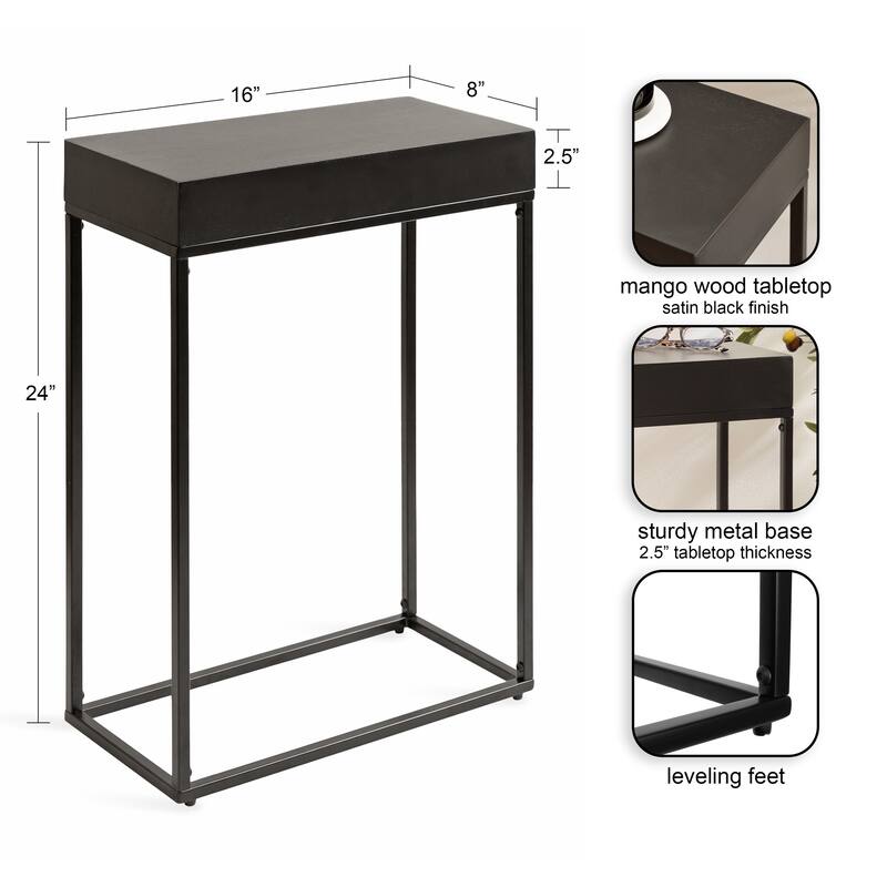 Kate and Laurel Karlsen Wood and Metal Slim Side Table