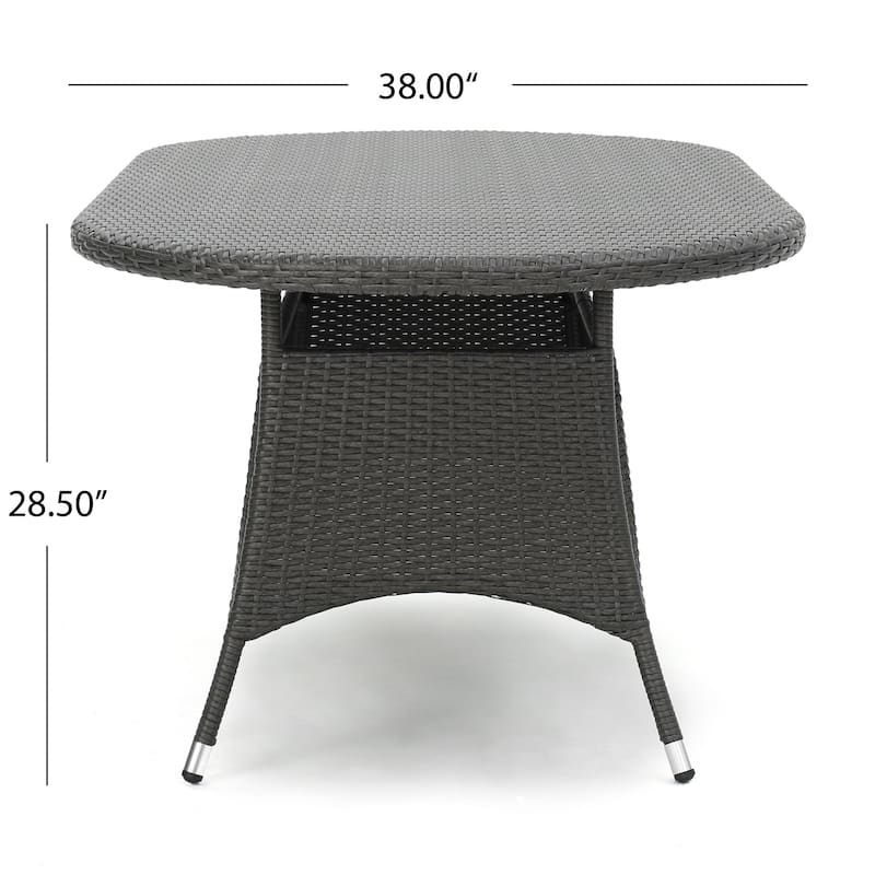 Corsica Outdoor Oval Wicker Dining Table by Christopher Knight Home
