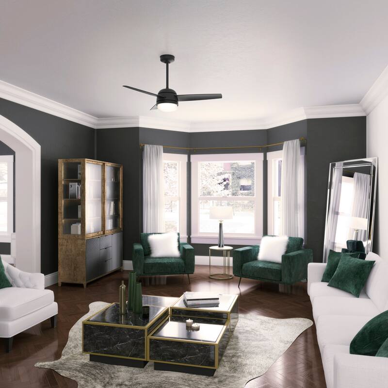 Hunter 48" Midtown Ceiling Fan with LED Light, Handheld Remote - Modern, Contemporary, Transitional