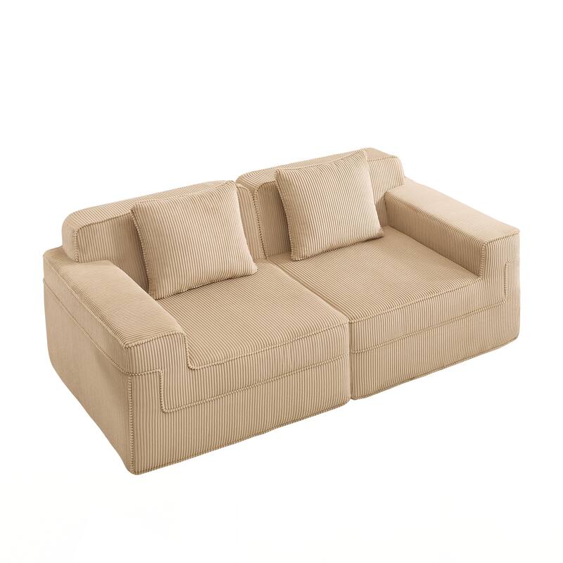 Modular 2 Seat Loveseat Boneless Sofa, Cloud Sectional Couch with Deep Seat
