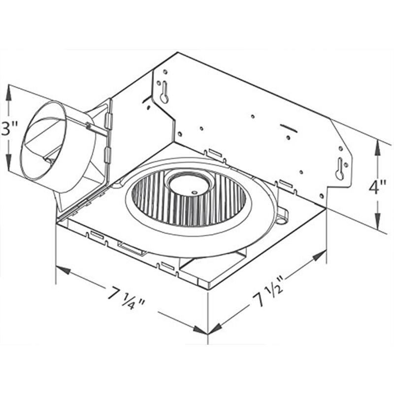 Delta Breez Slim Ventilation Exhaust Bathroom Fan 70 CFM with Dual Speed, White - 4.77
