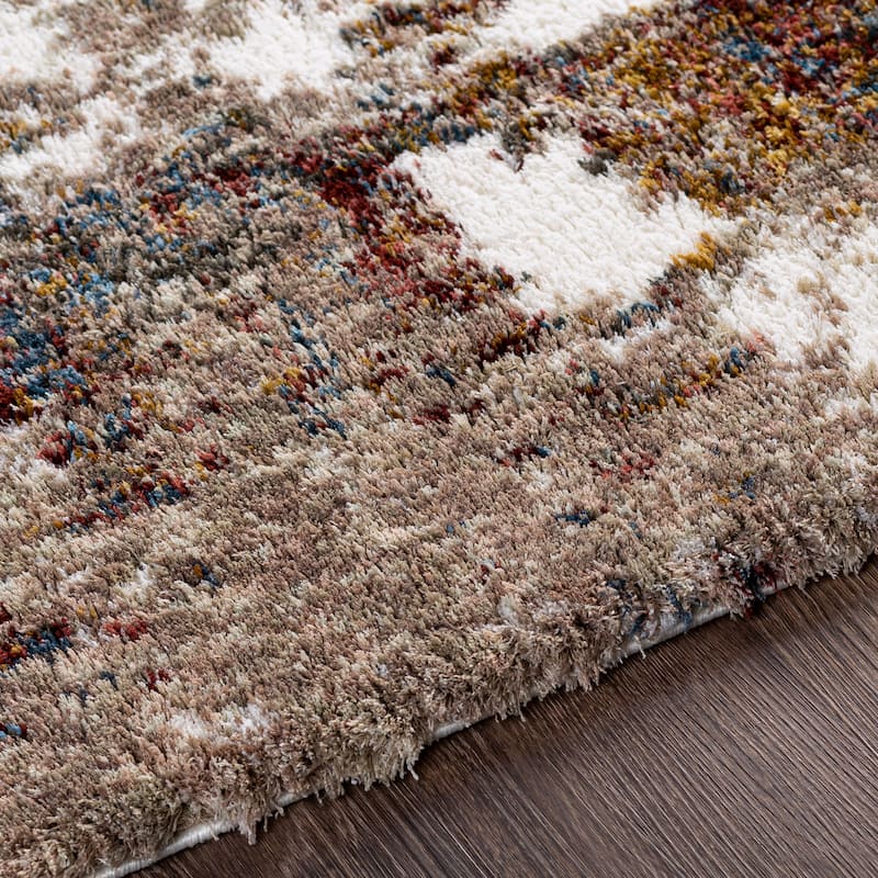 Artistic Weavers Alfie Abstract Colorblock Modern Shag Area Rug