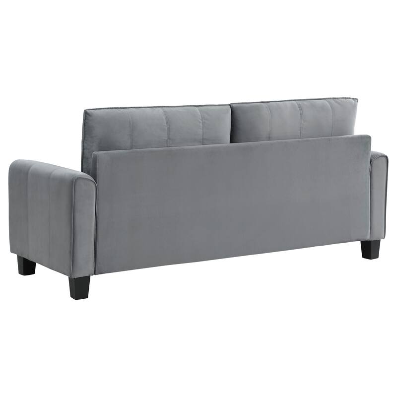 Davis Traditional Upholstered Rolled Arm Sofa Grey