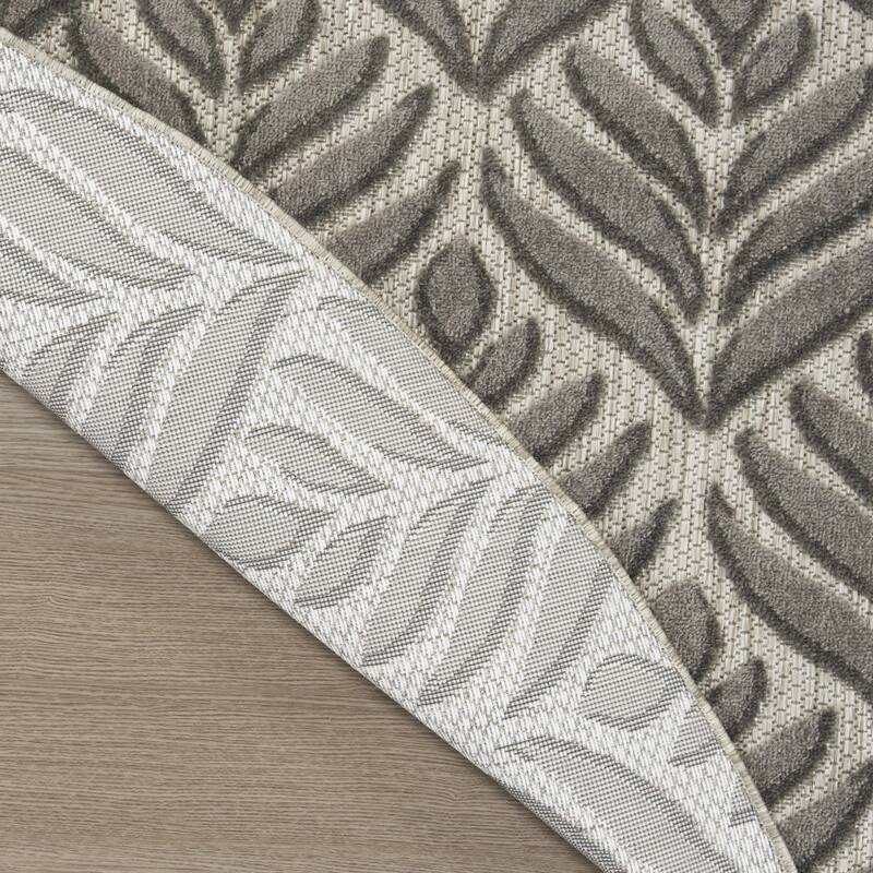 Allusi Garden-Inspired Sun-Resistant Colors Trendy Modern Round Outdoor Rug - 8' Round