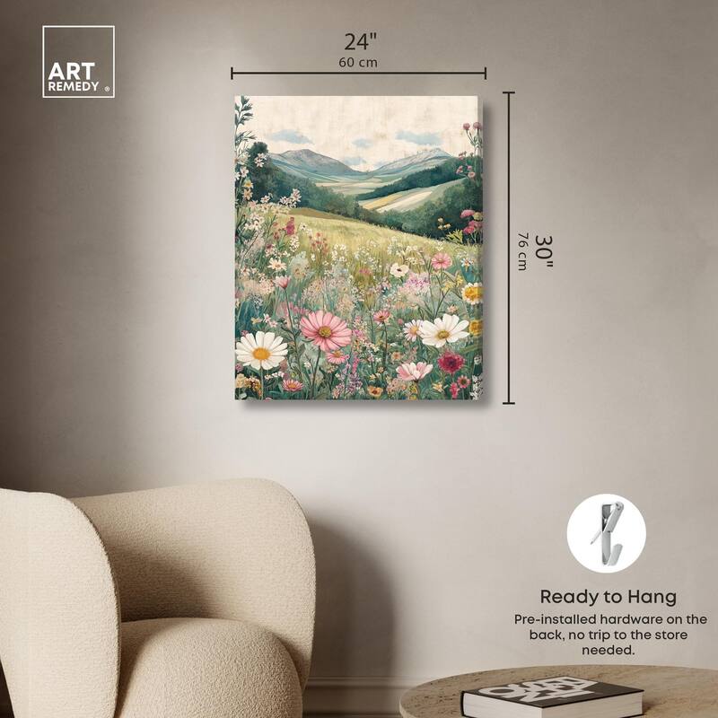 Floral Valley Vista Canvas by Art Remedy, Gallery Wrapped