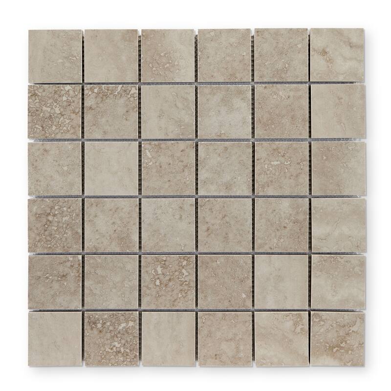Tufo 12 in. x 12 in. Glazed Porcelain Mosaic Wall and Floor Tile