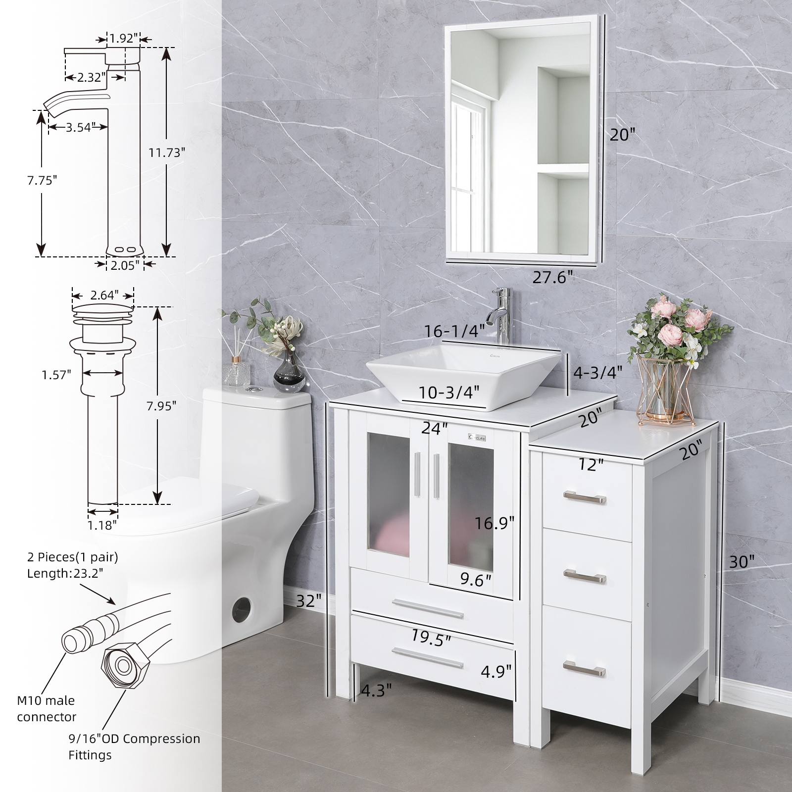 Bathroom vanity sink store faucet combo