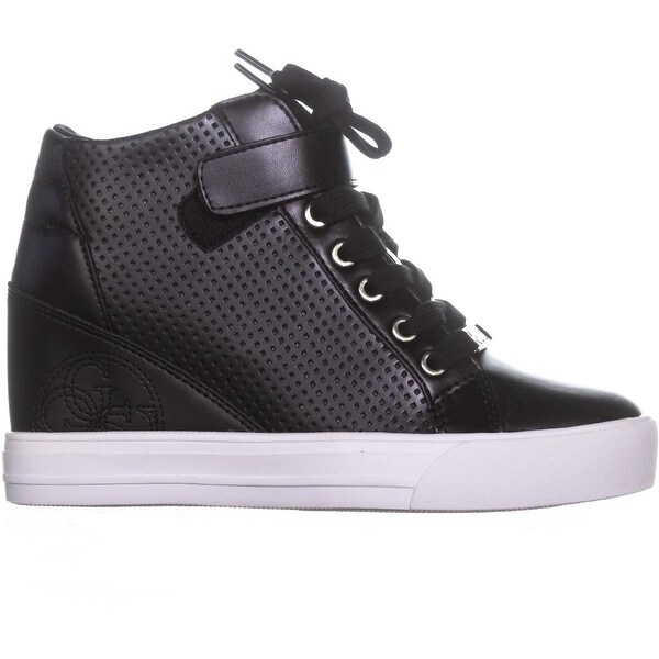 guess black wedge sneakers