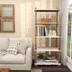 preview thumbnail 2 of 19, White Wood 5 Shelf Scroll Shelving Unit with Brown Spindle Sides and Ball Feet