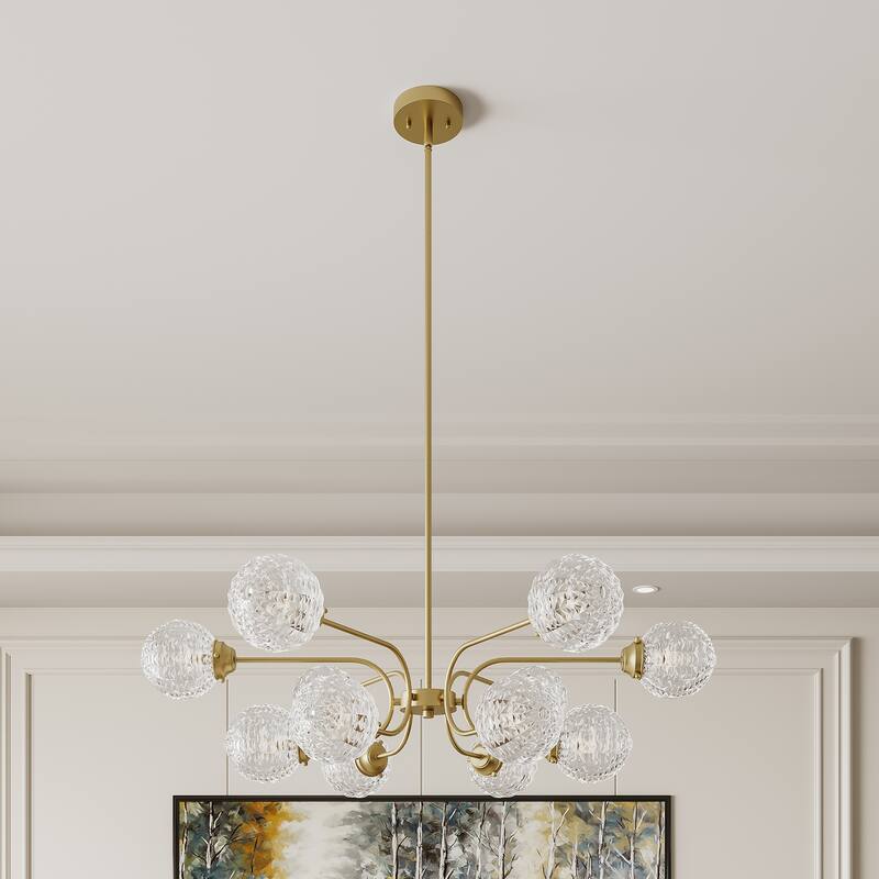 Mid-century Modern Gold 16-light Dimmable Sputnik Chandelier with UL Certified - N/A